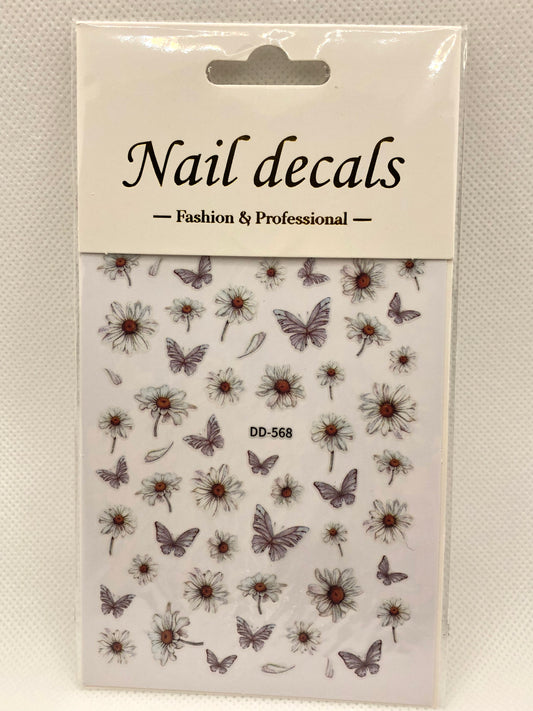 Butterfly / Daisy nail stickers