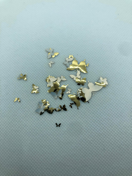 Gold butterfly nail decal