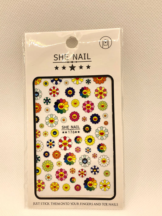 Flower nail stikers
