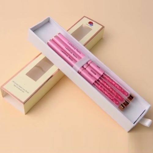 3 PCS  Pink Ladybug nails Set detail liner brush